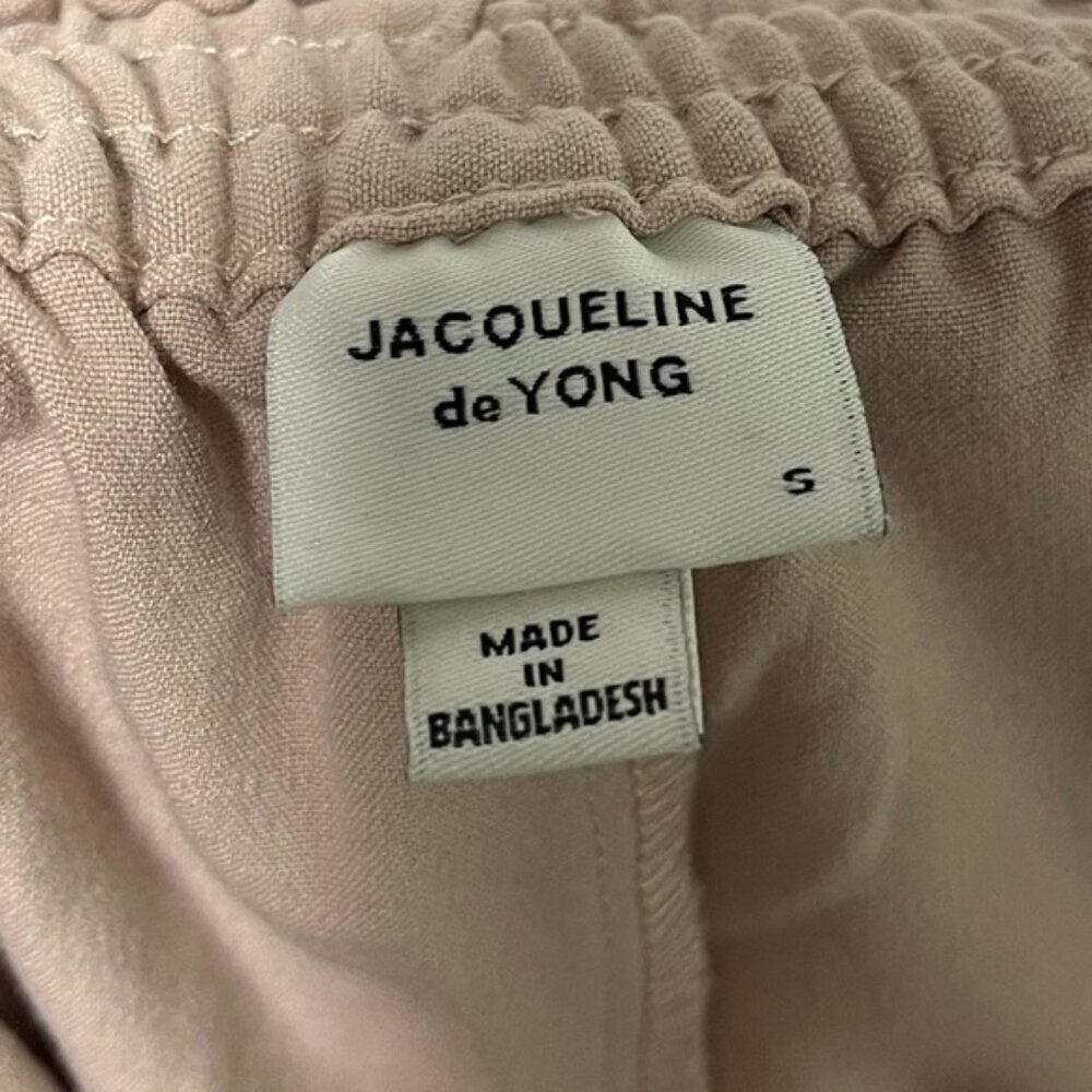 Jacqueline de Yong Women’s Beige Paperbag High-Waisted Belted Trousers - Size S - Picture 14 of 14